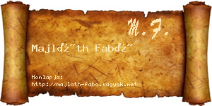 Majláth Fabó névjegykártya